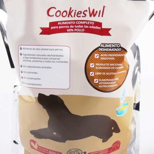 Ração para cães Cookieswil com 60% de frango
