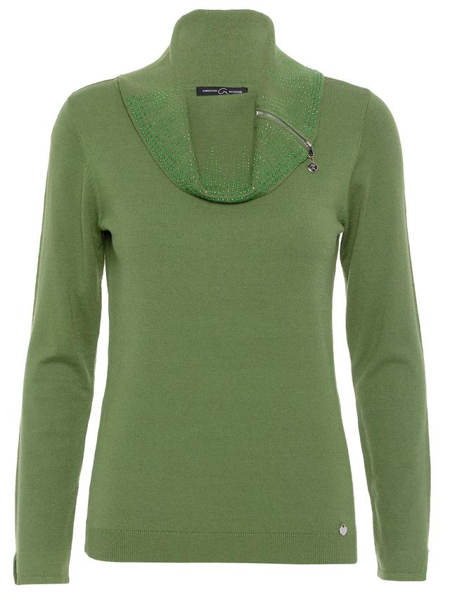 Feinstrick Pullover Zipkragen