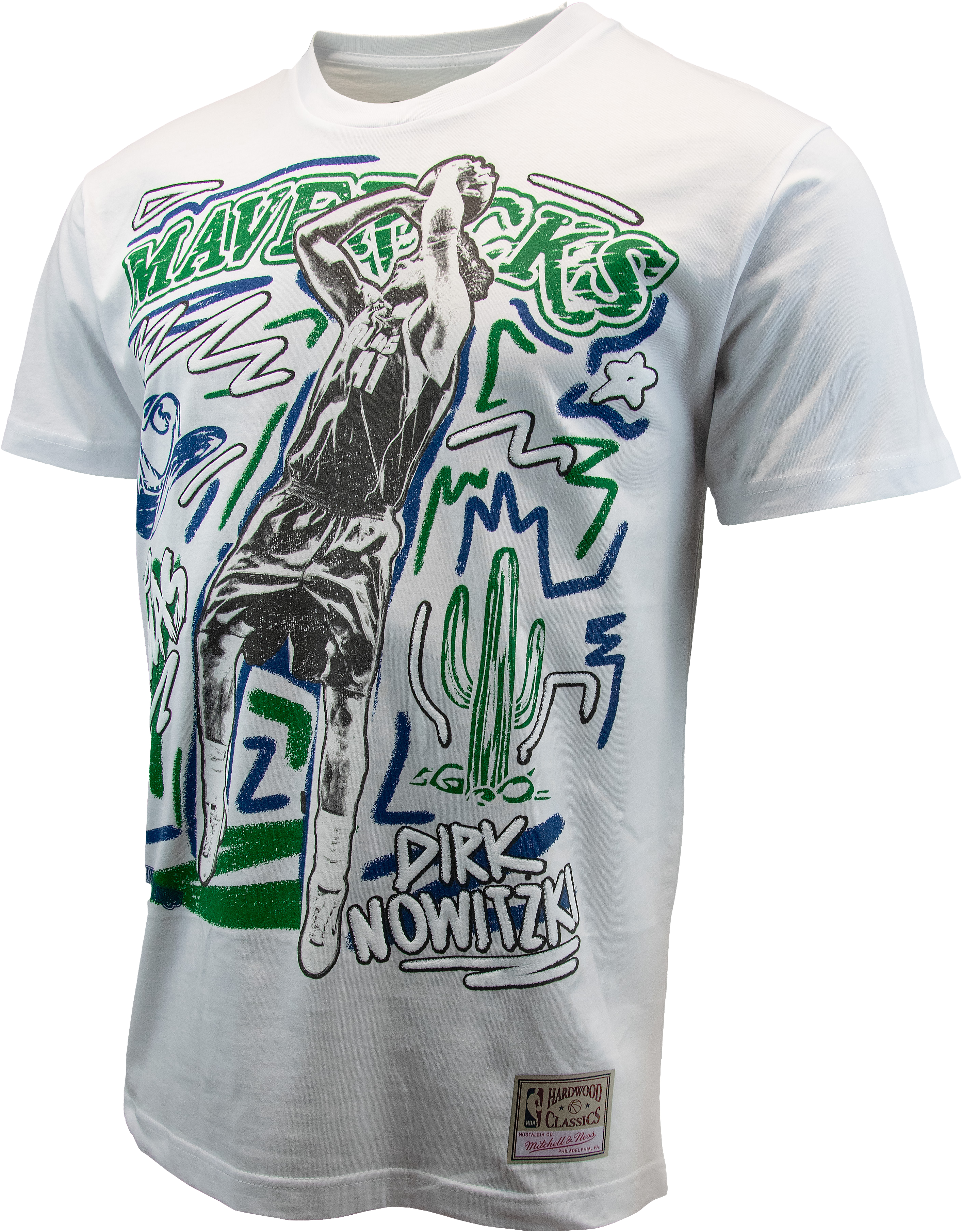 Mitchell and Ness NBA Chalk Up Dallas Mavericks T-Shirt Weiss