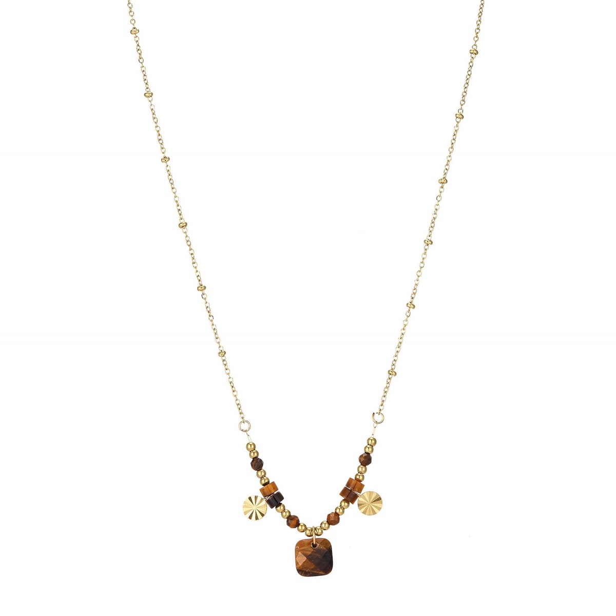 Collier Cancun Pierres OEil de tigre