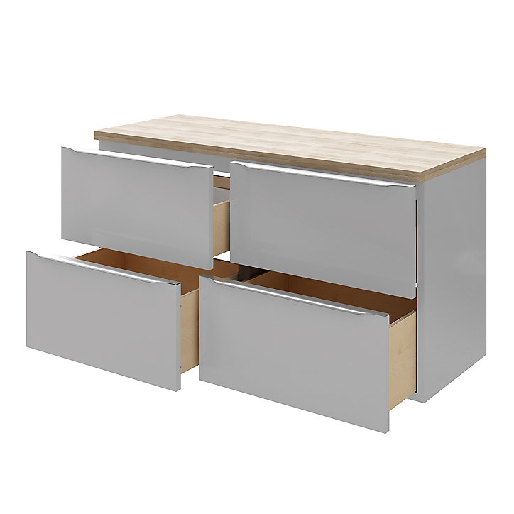 Meuble sous vasque à suspendre GoodHome Imandra gris 120 cm + plan de toilette Hartland 183 cm (à redécouper)