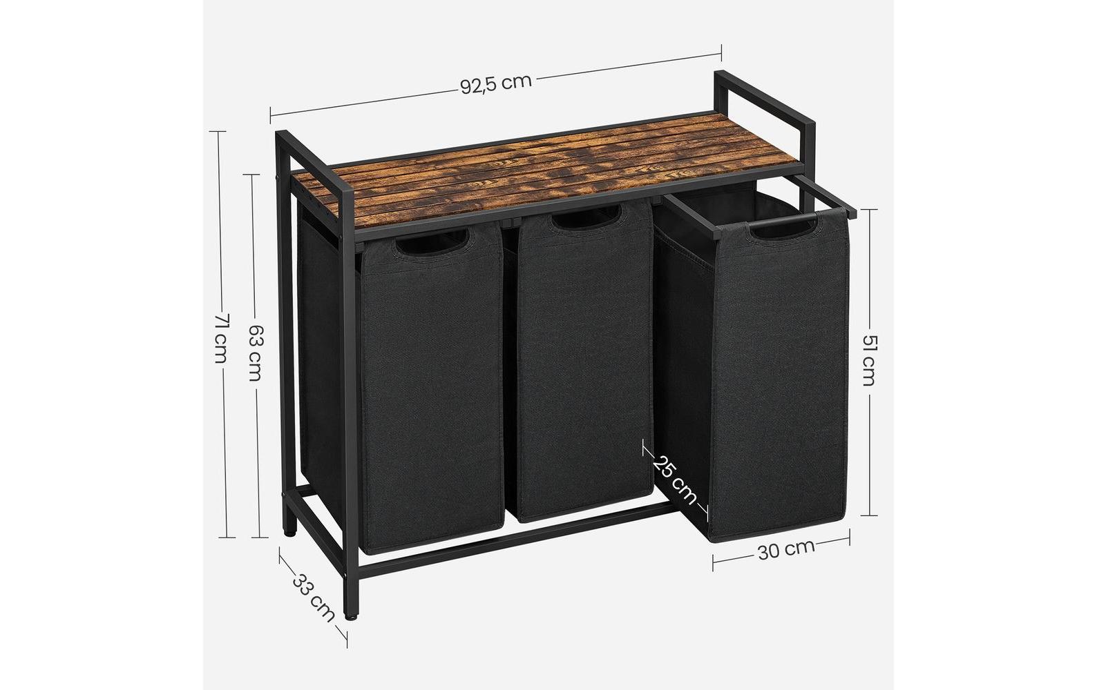 Wäschekorb 38 l, Braun/SchwarzWäschekorbsammler