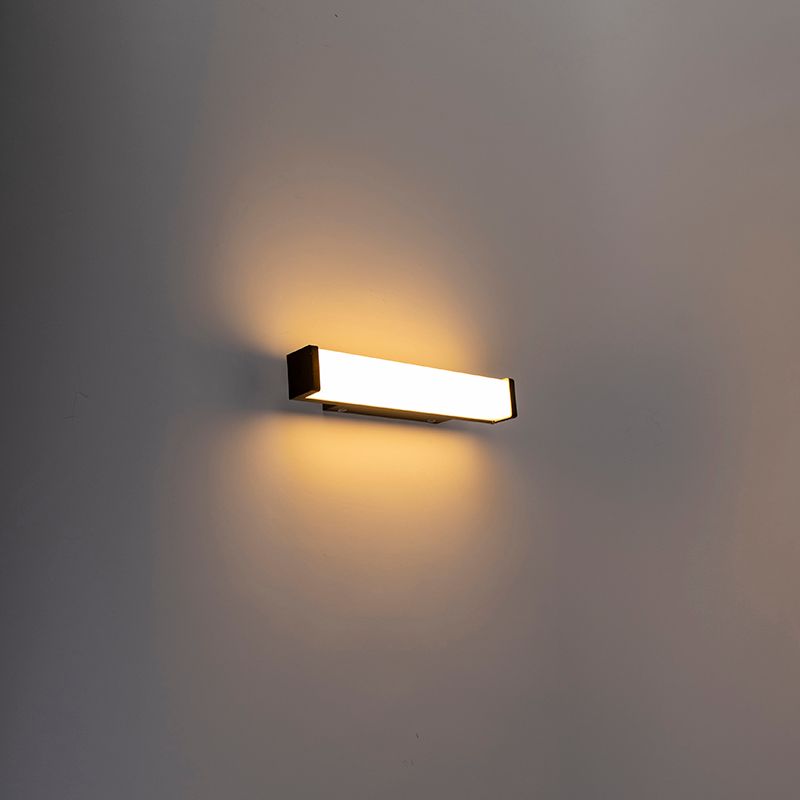 Moderne wandlamp zwart 32cm incl LED IP44 - Cascada
