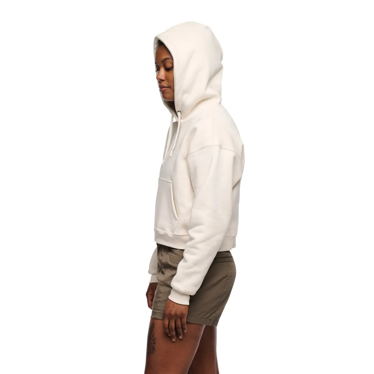 Black Diamond W Crop Po Hoody Off White