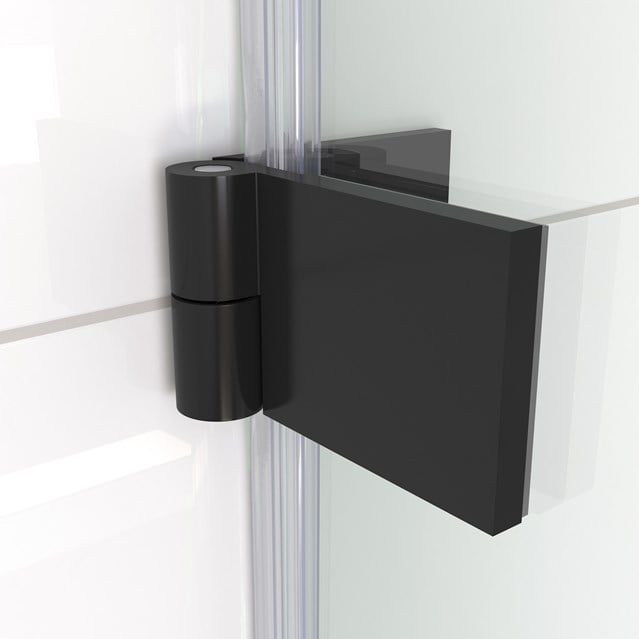 Diamond Douchecabine | 90x60 cm Mat zwart Helder glas Draaideur Rechthoek