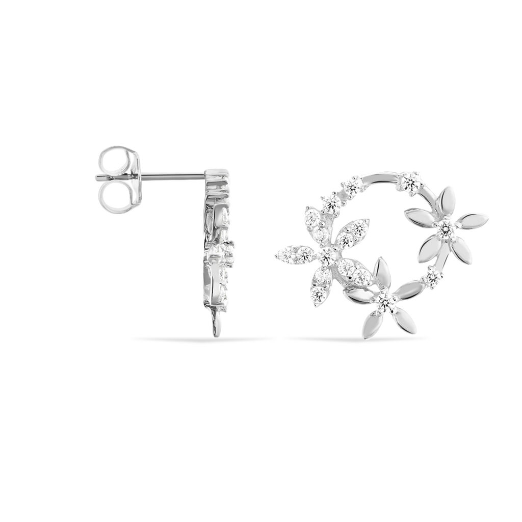 Boucles D'oreilles Pendantes Elinia Argent Blanc Oxyde De Zirconium