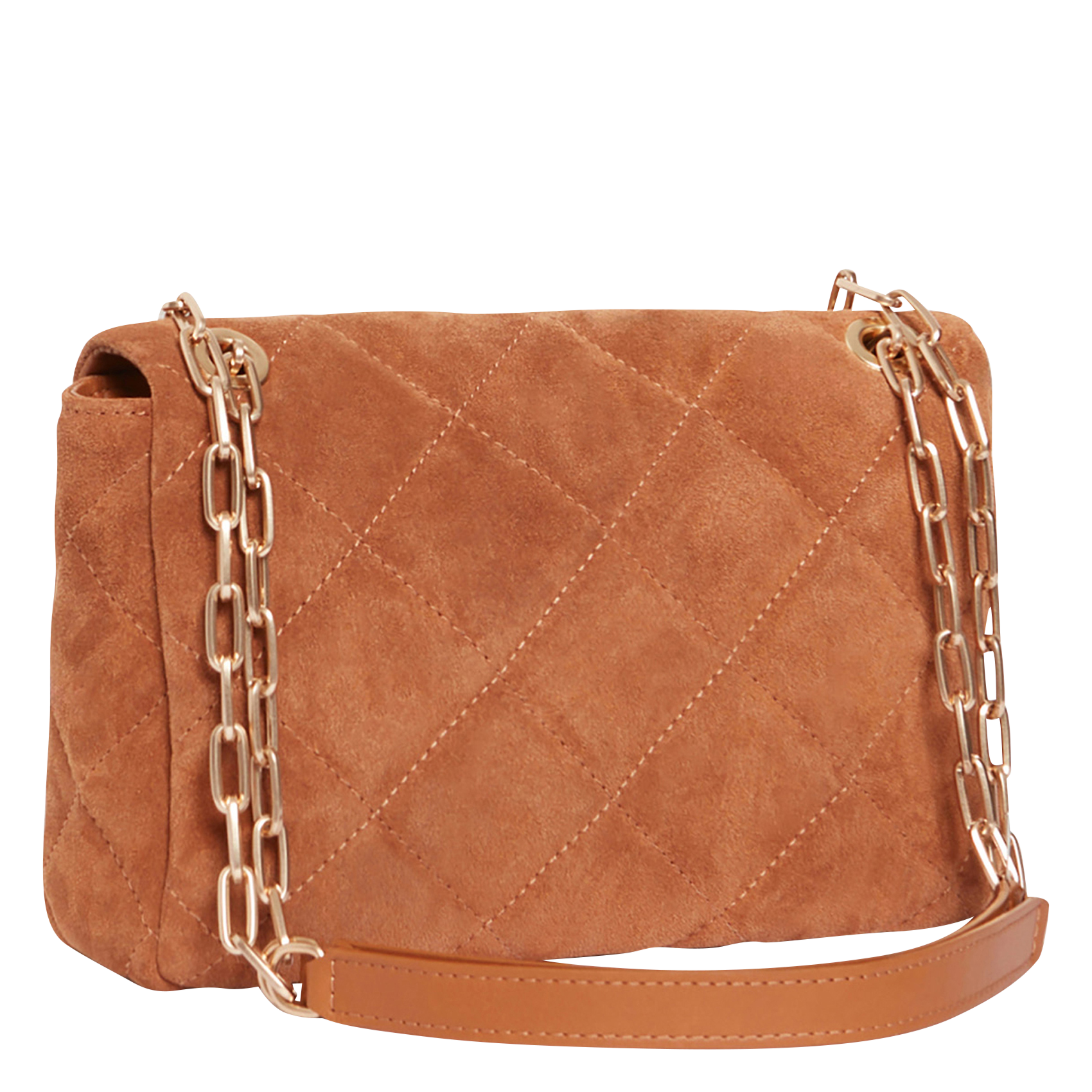 MOON MM - Sac bandoulière en suède | Marron
