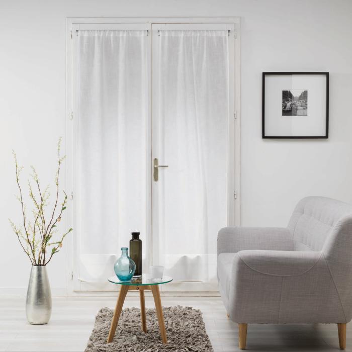 PAIRE DROITE PASSE TRINGLE 70X200CM MILZA BLANC