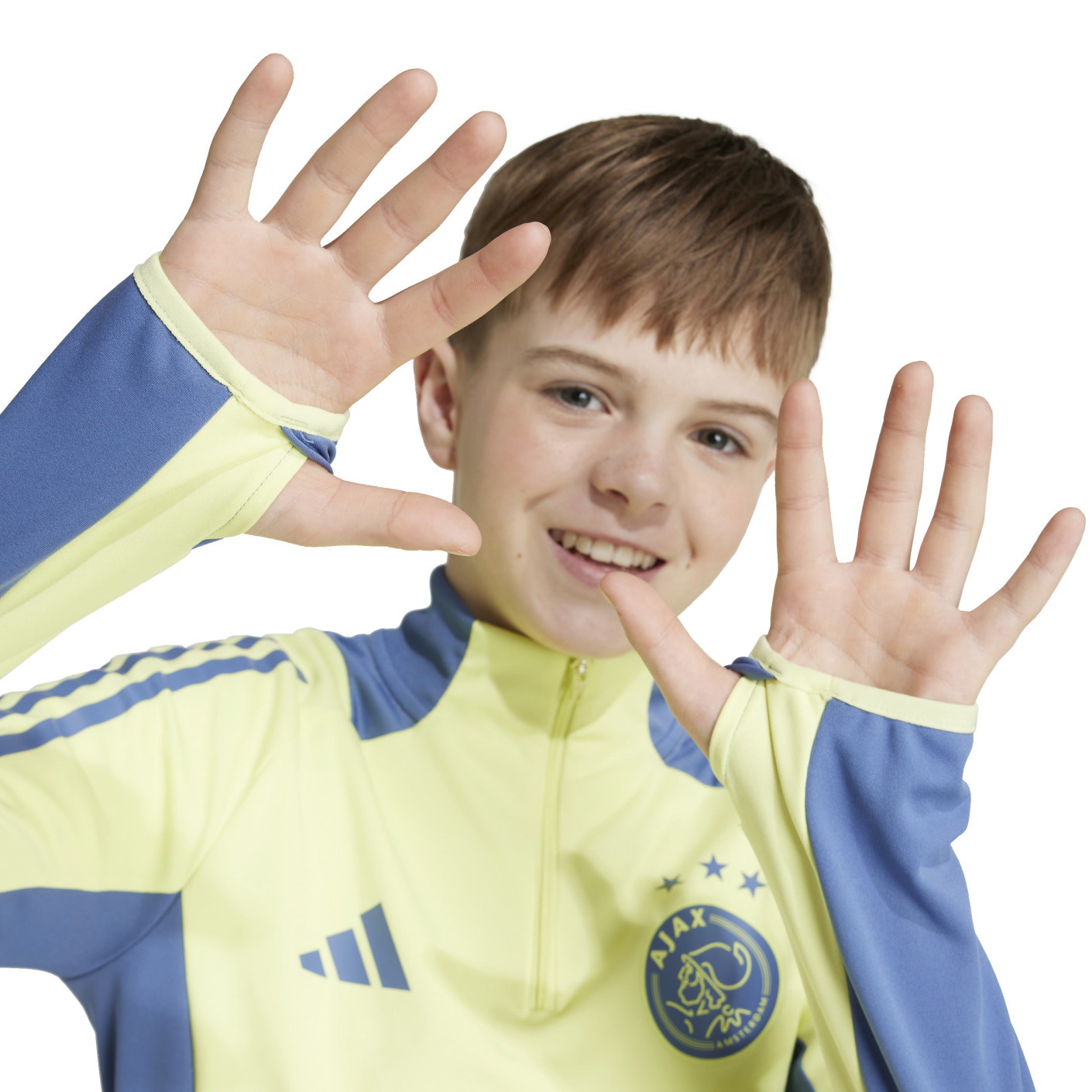 adidas Ajax Trainingspak 1/4-Zip 2024-2025 Kids Geel Blauw