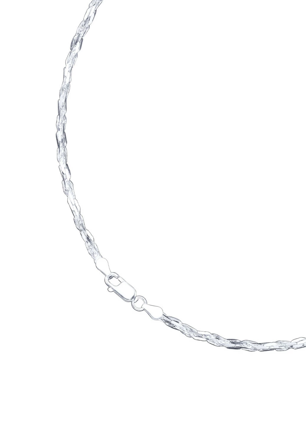 Diamantierte Zopfkette mit Karabinerverschluss