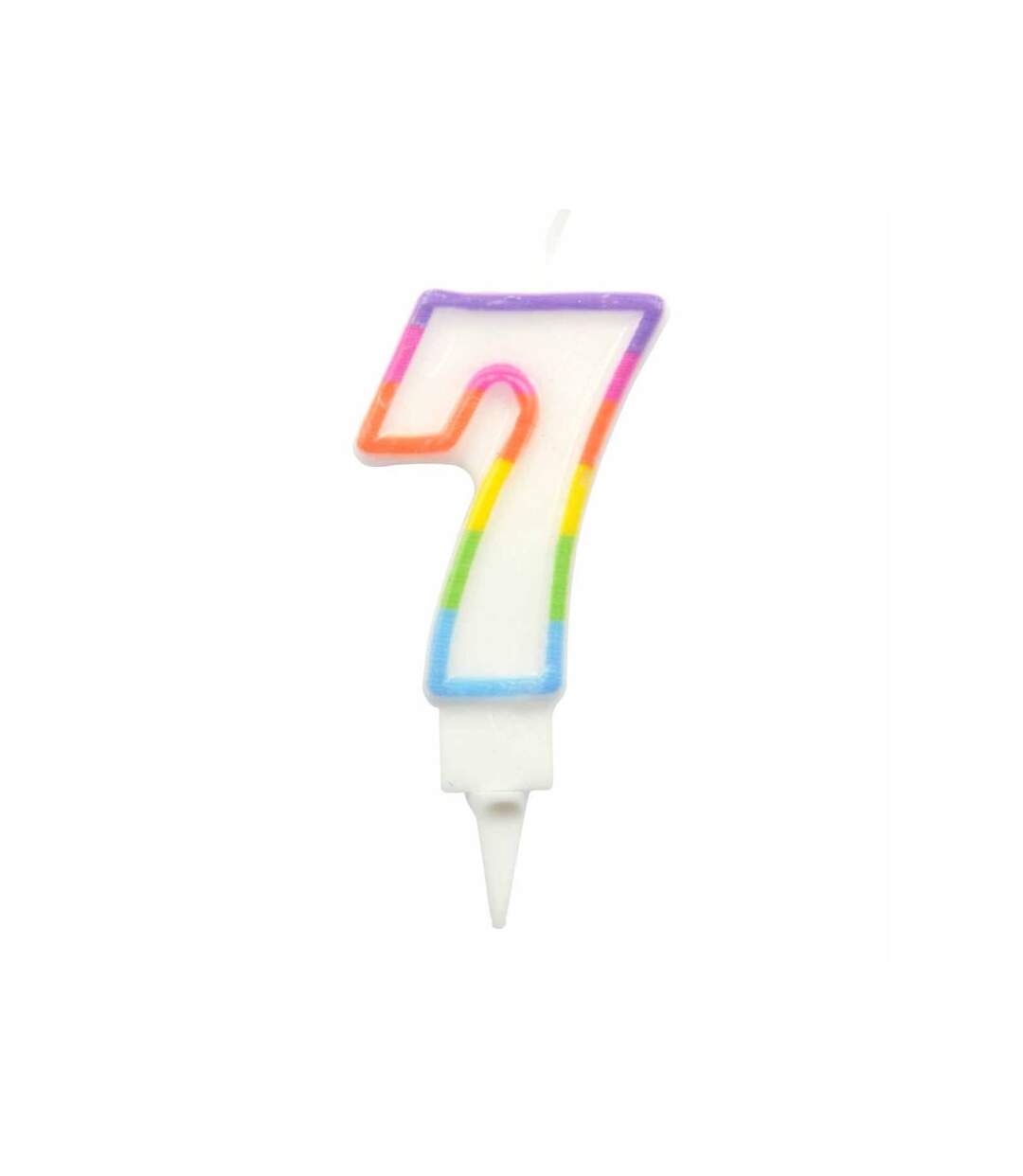 Paris Prix - Bougie D'anniversaire chiffre 7 7cm Multicolore