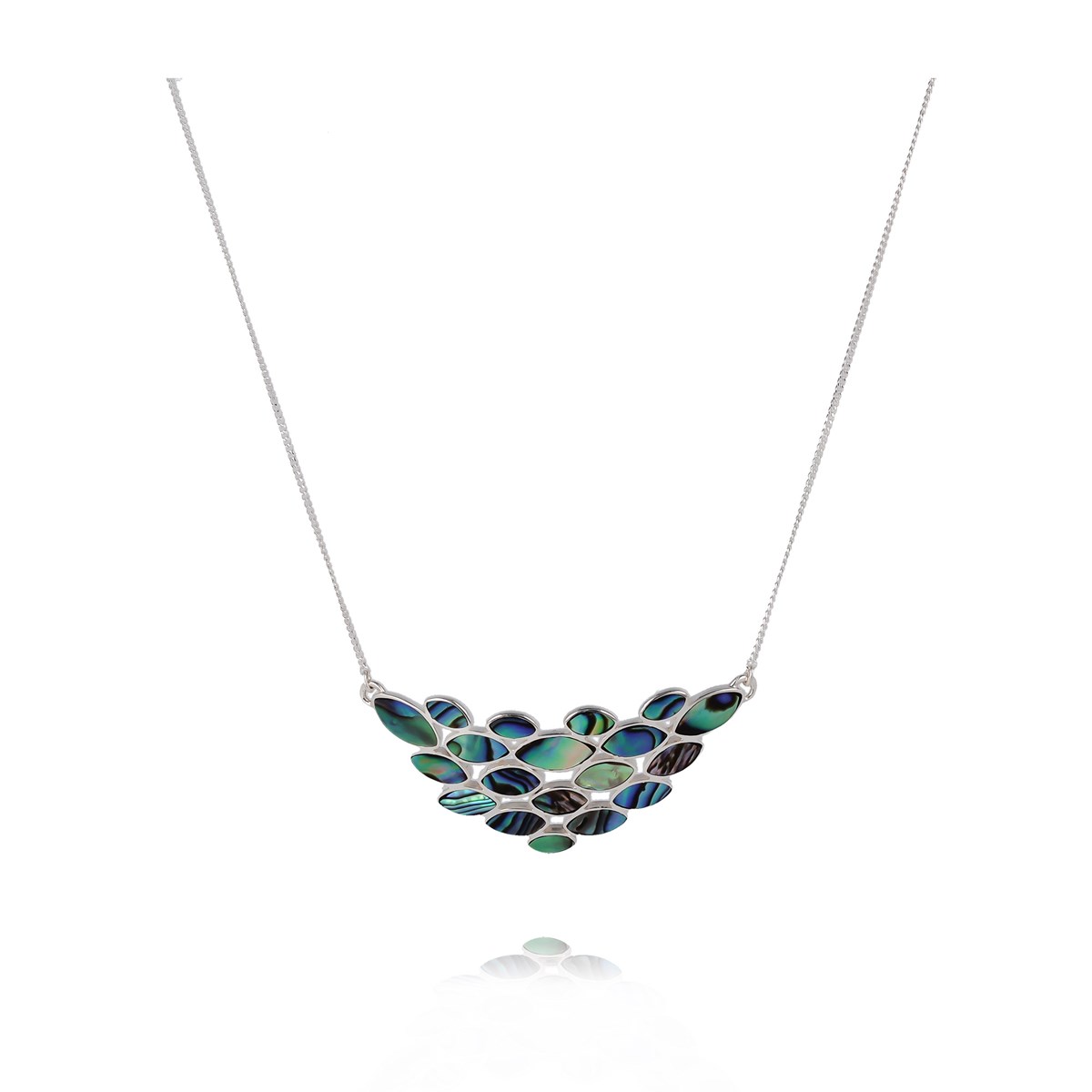 Collier Pétale en Nacre Abalone - Chaîne en Argent Élégante | Aden