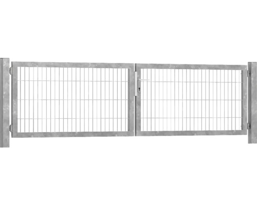 Premium dubbele poort 300 x 80 cm 8/6/8 kader 60x40 incl. palen voor betonnering, thermisch verzinkt