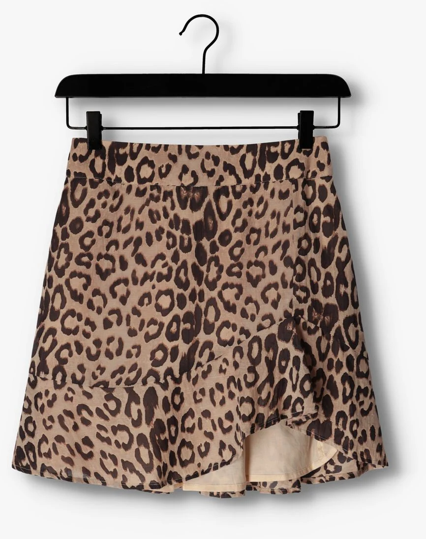 ALIX THE LABEL bruine alix the label minirok ladies woven animal ruffle skirt