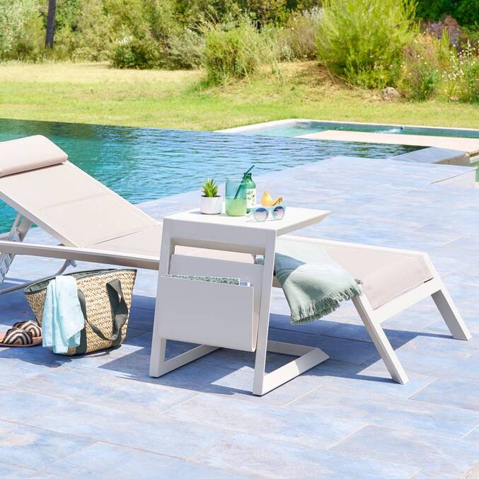 Table d'appoint de jardin carrée ALLURE Argile