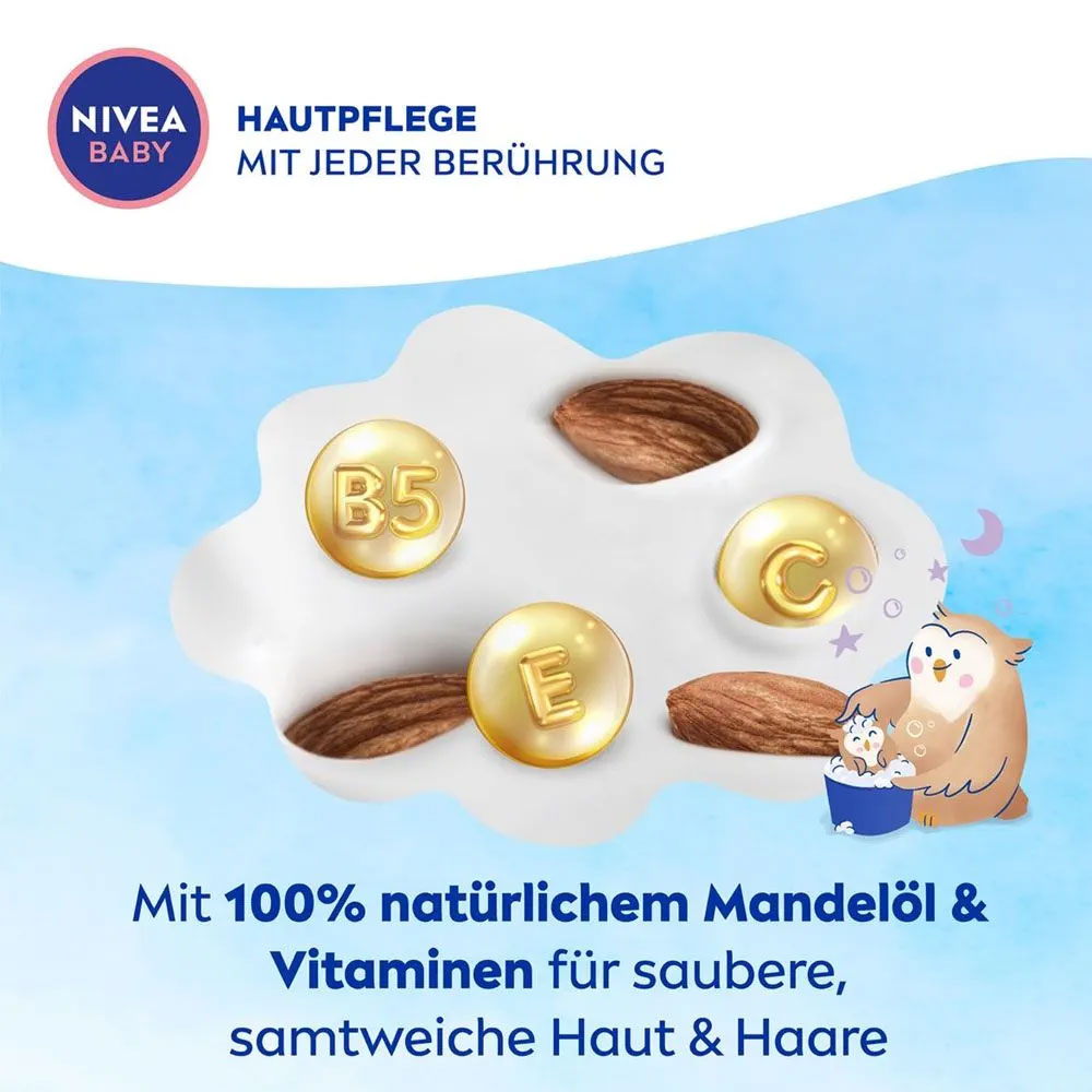 (200ml) Gute Nacht Bad & Shampoo Baby Pflege Duschgel mit Mandelöl / Vitamine (80546)