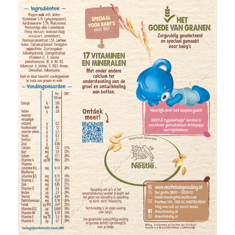 Nestlé Pyjamapapje aardbei 6m+