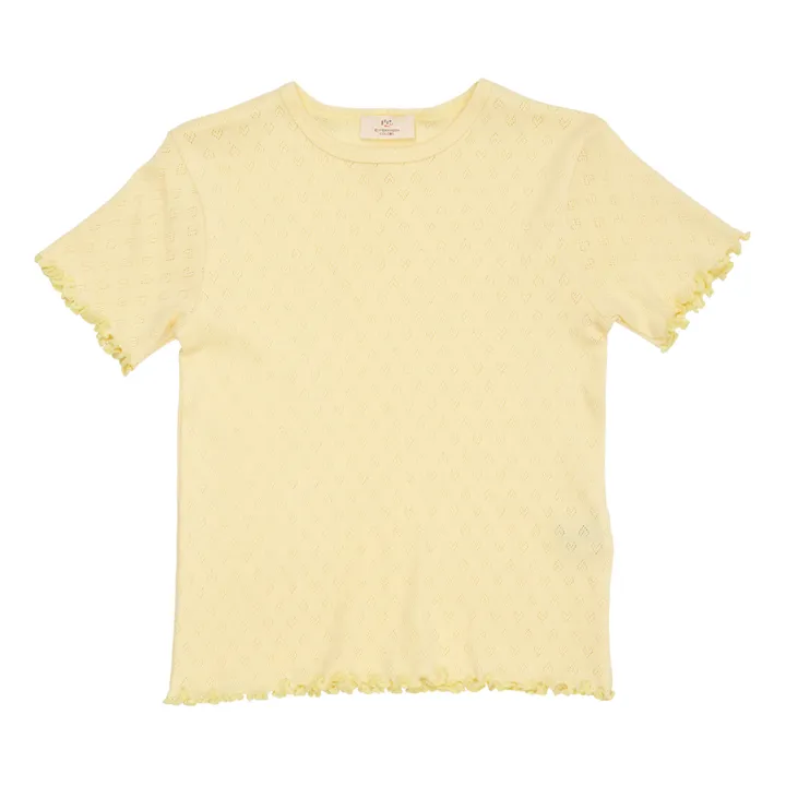 Copenhagen Colors T-Shirt Pointelle | Jaune pâle