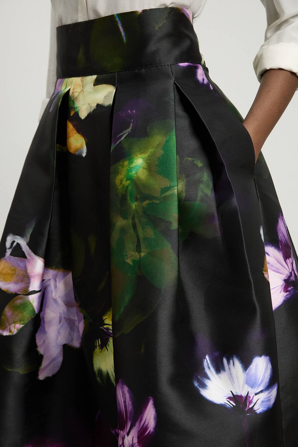 KarenMillen Jupe De Bal En Twill Tissé À Motif Floral