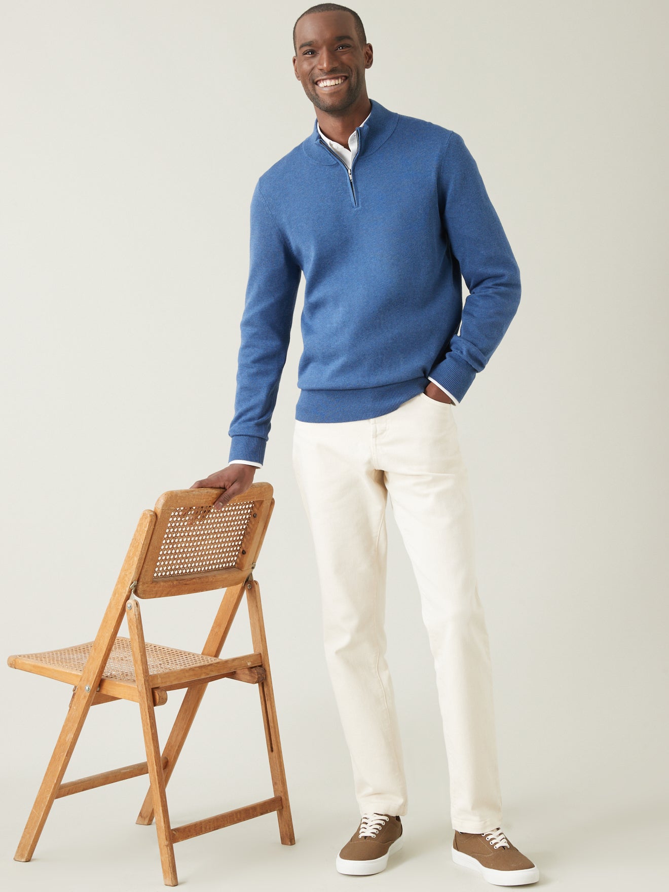 Pull homme col montant zippé