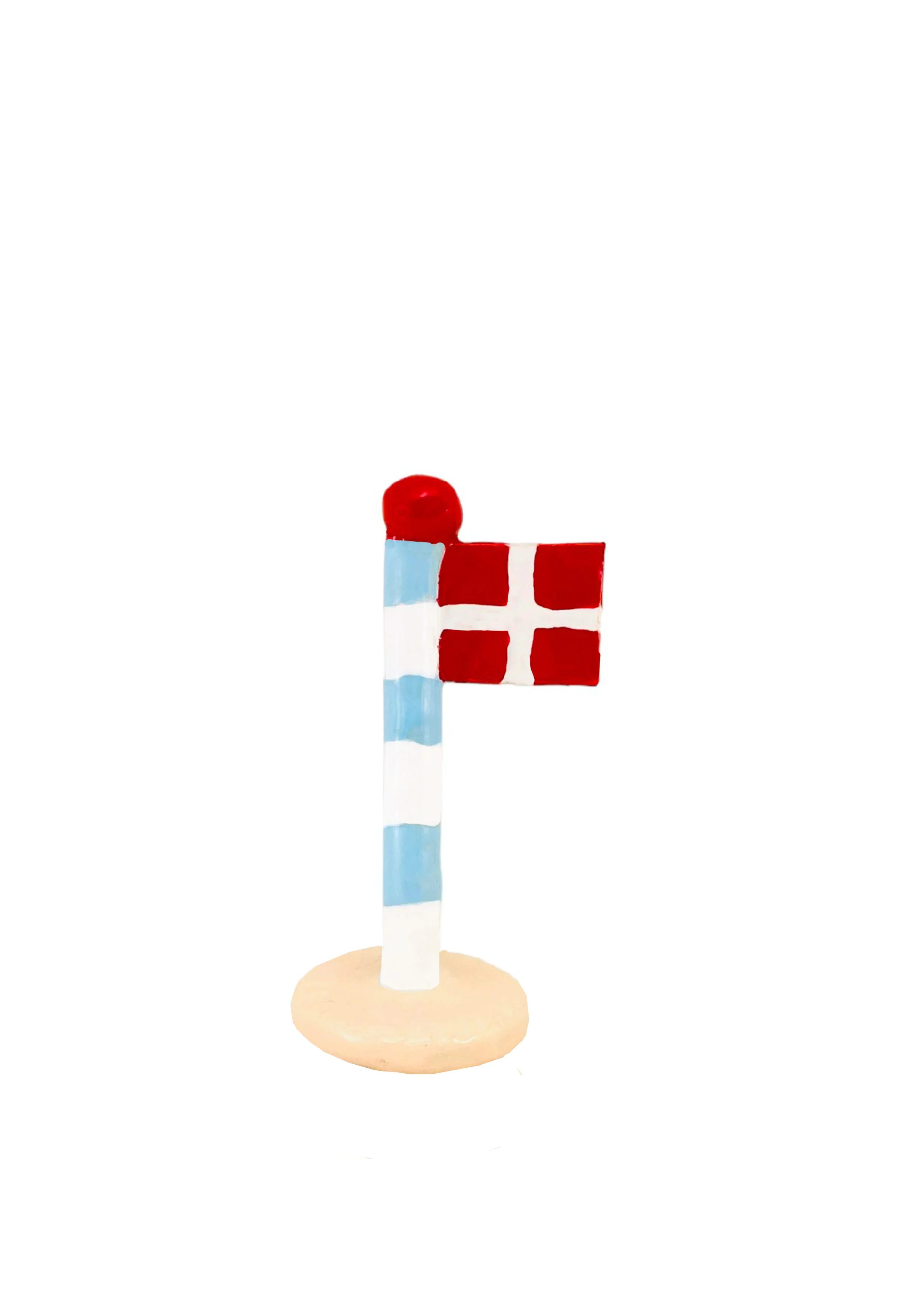TheClayPlay  Stribet flag m. rød knop - H10-14 cm.