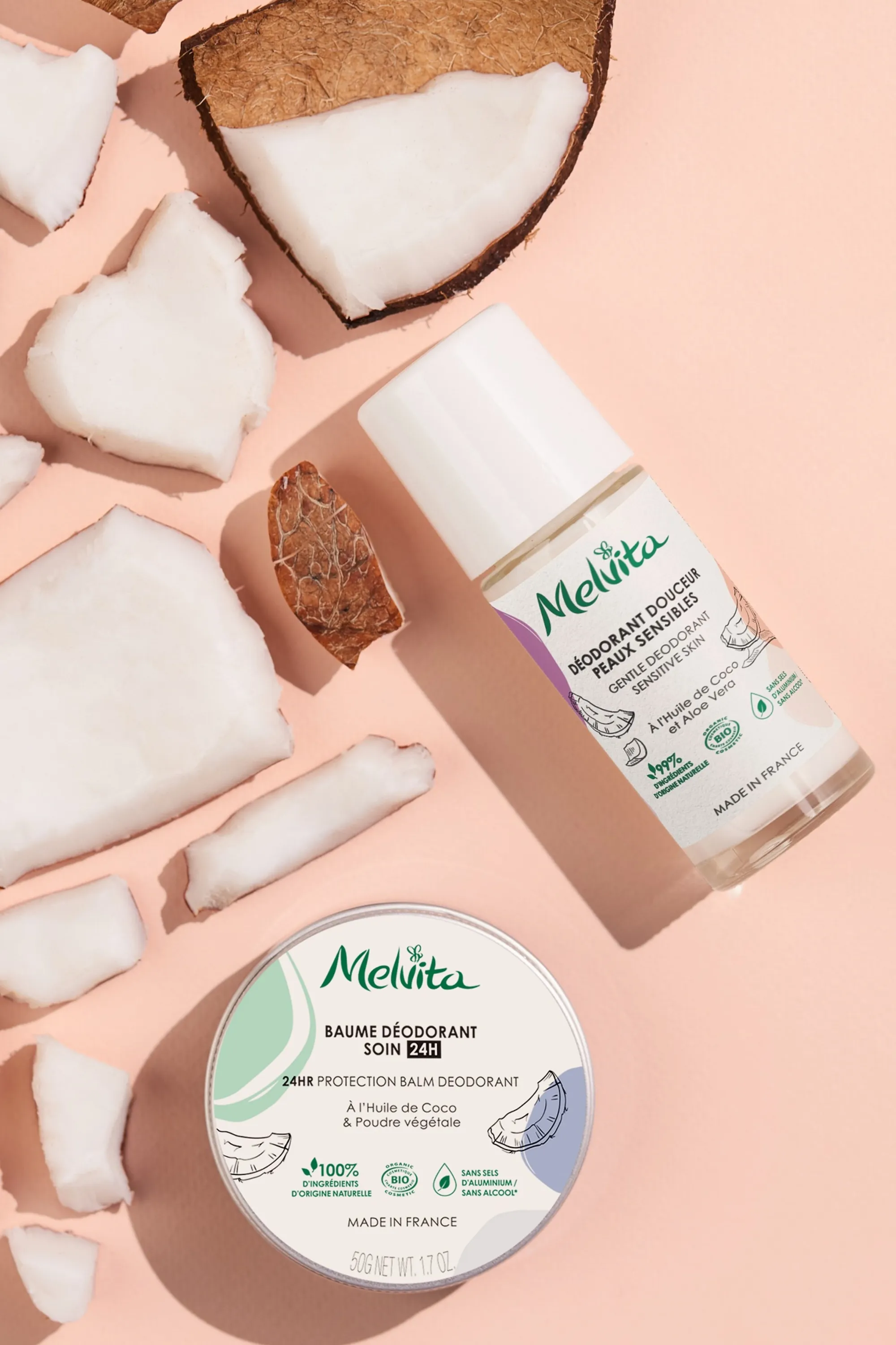 Melvita Baume déodorant soin efficacité 24h bio-50 g