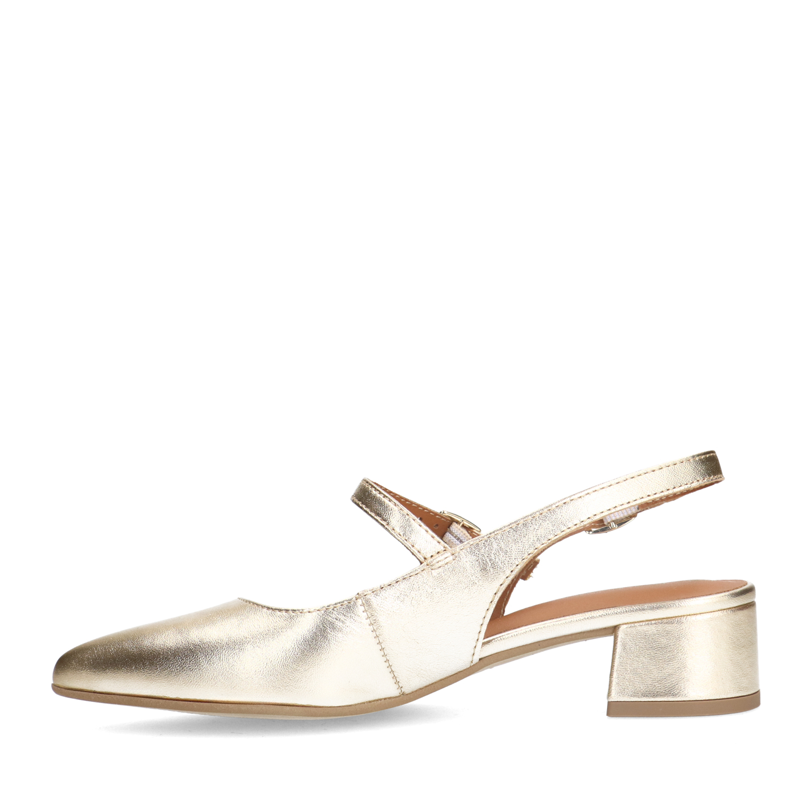 Gouden leren slingbacks