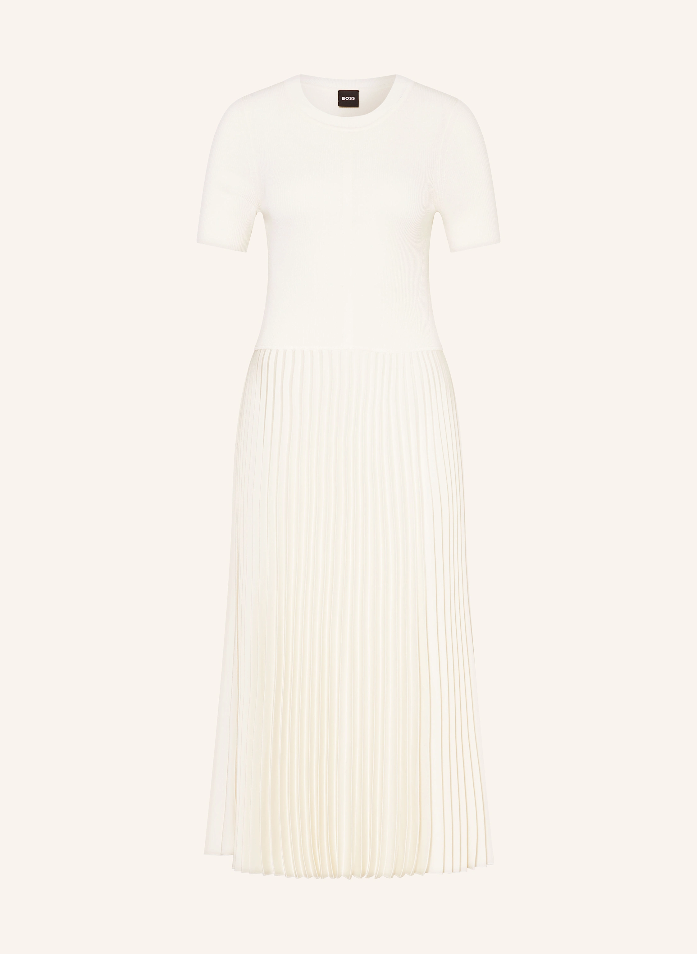 BOSS Kleid FADRIDI im Materialmix mit Plissees