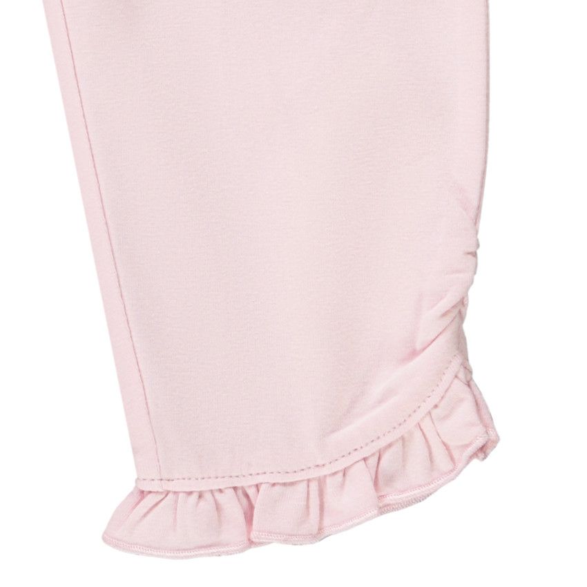 Corsaire uni en jersey avec détails volantés pour bébé fille - Rose