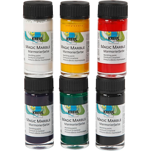 Magisk marmoreringsmaling, standardfarger, 6x20 ml/ 1 pk.