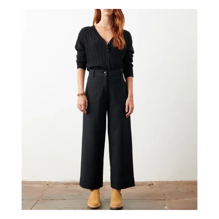 Sessùn Pantalon Hudkin Gabardine | Noir
