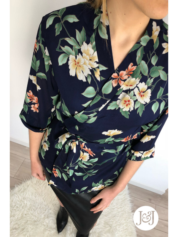 Chemise Kimono fleurie 'Kyoto'