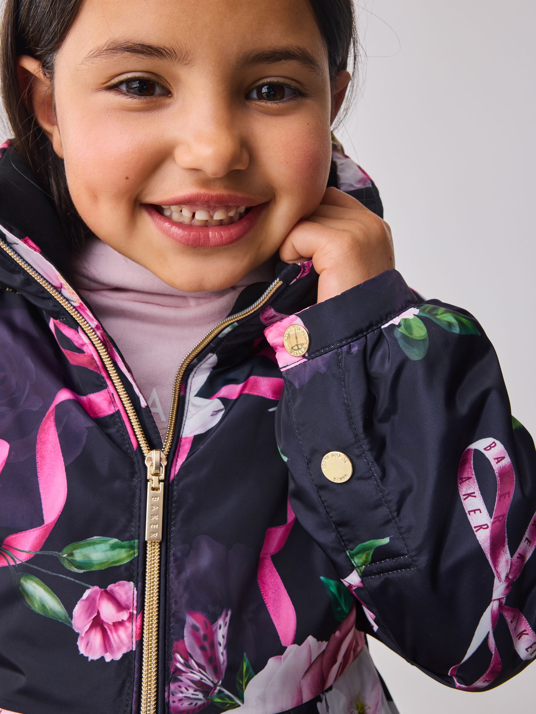 Marineblauw - Baker by Ted Baker regenjas met merklogo op de zoom