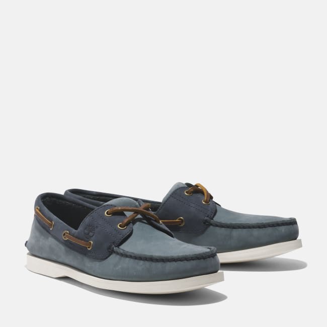 Scarpa da Barca in Pelle Classic da Uomo in Blu                medio
