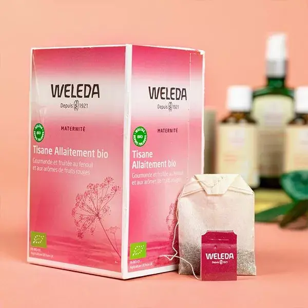 Chá de ervas para amamentação Weleda Maternity, frutos vermelhos orgânicos, pacote com 3 x 20 sachês