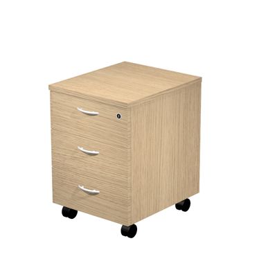 Caisson mobile Trend - L41,8xP52xH59,5 cm - monté - 3 tiroirs avec serrure - imitation chêne