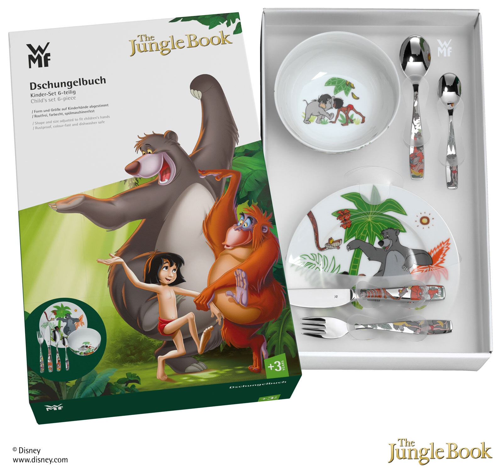 WMF Kindergeschirrset mit Besteck DSCHUNGELBUCH 6-teilig