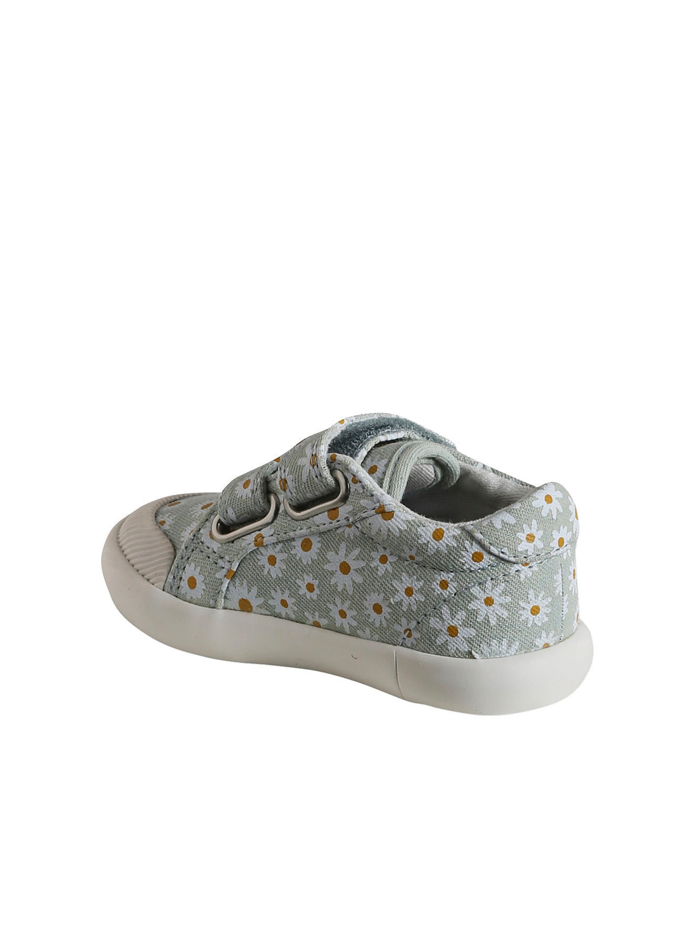 Vertbaudet Mädchen Baby Stoffschuhe, Klett blau bedruckt