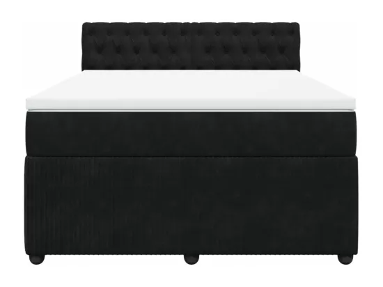 Sommier à lattes de lit avec matelas Noir 140x190 cm Velours