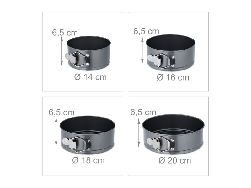 relaxdays Springform 8-teilig Runde Kuchenbackformen-Set
