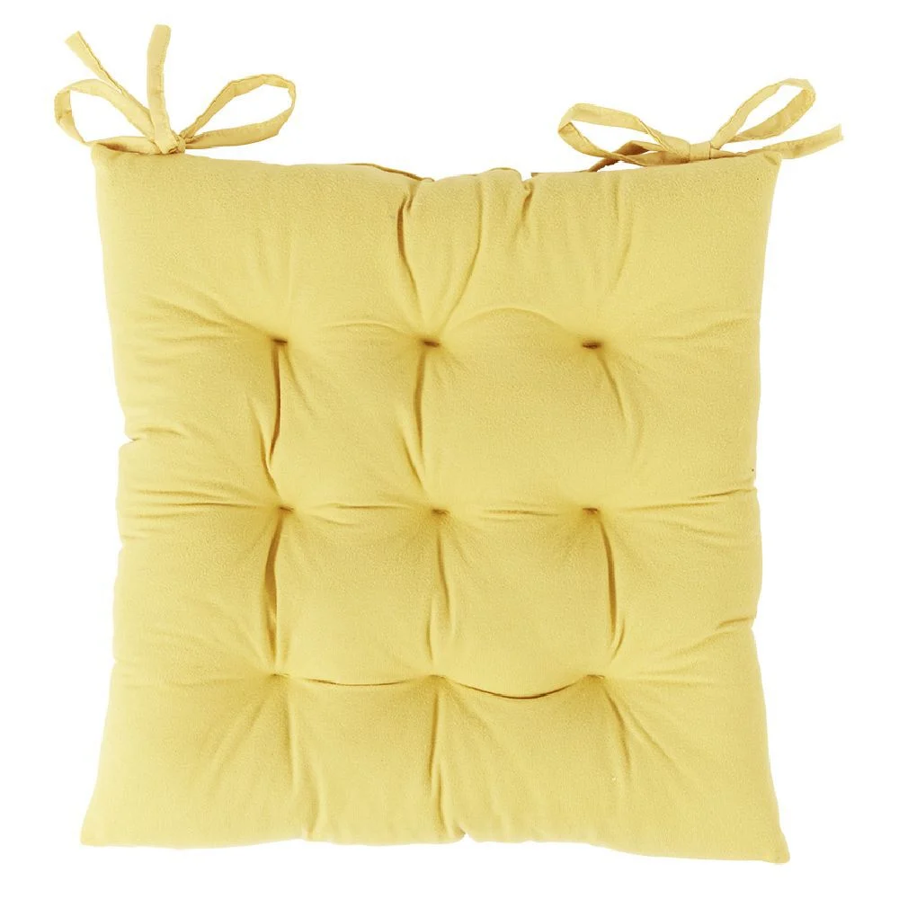 Galette de chaise 38x38cm jaune