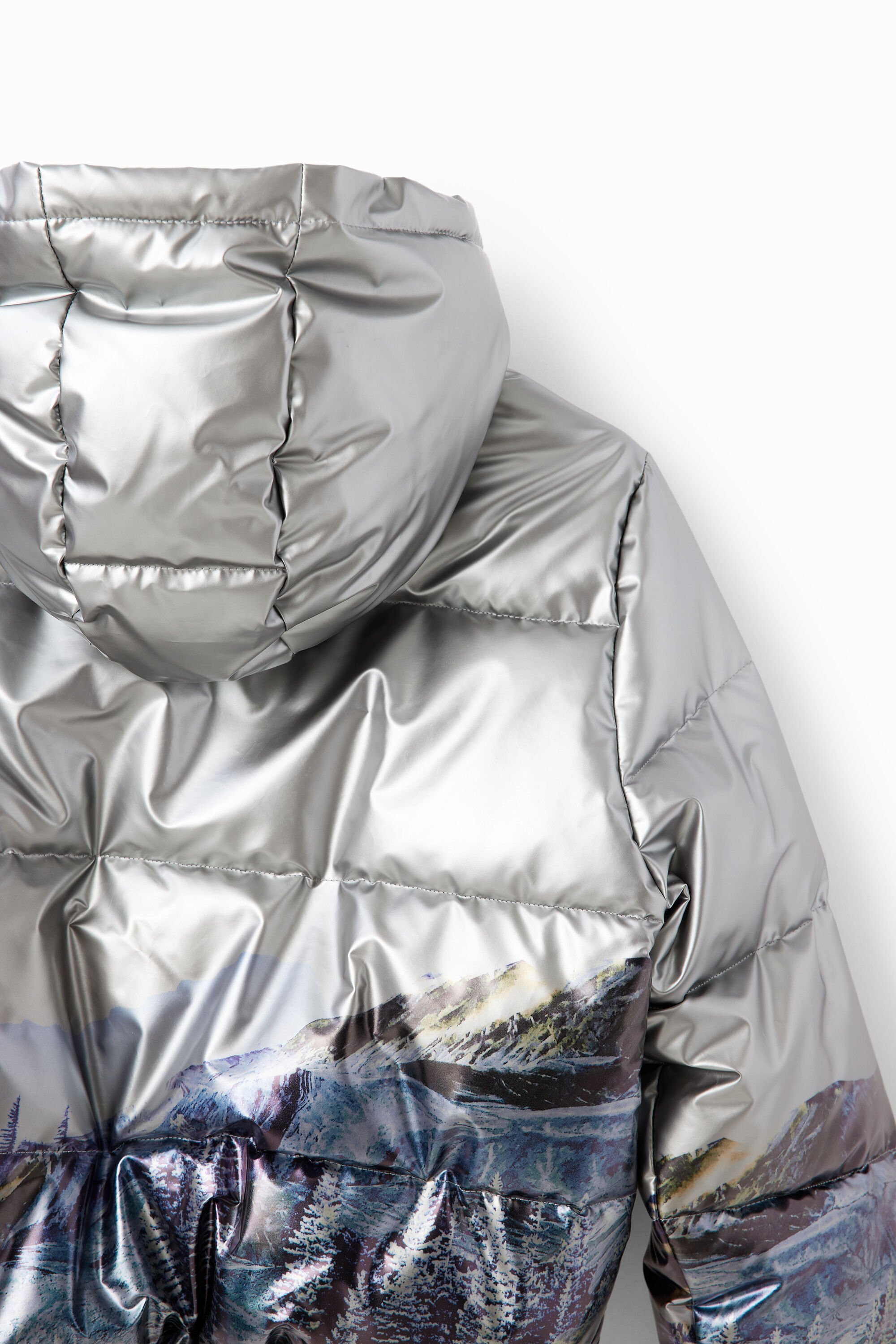 Veste courte matelassée métallisée