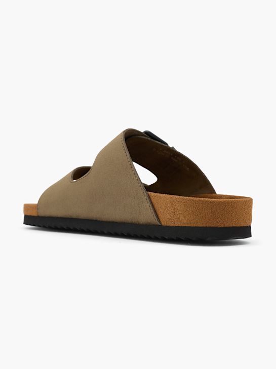 Graceland Tieffussbett-Pantolette Khaki