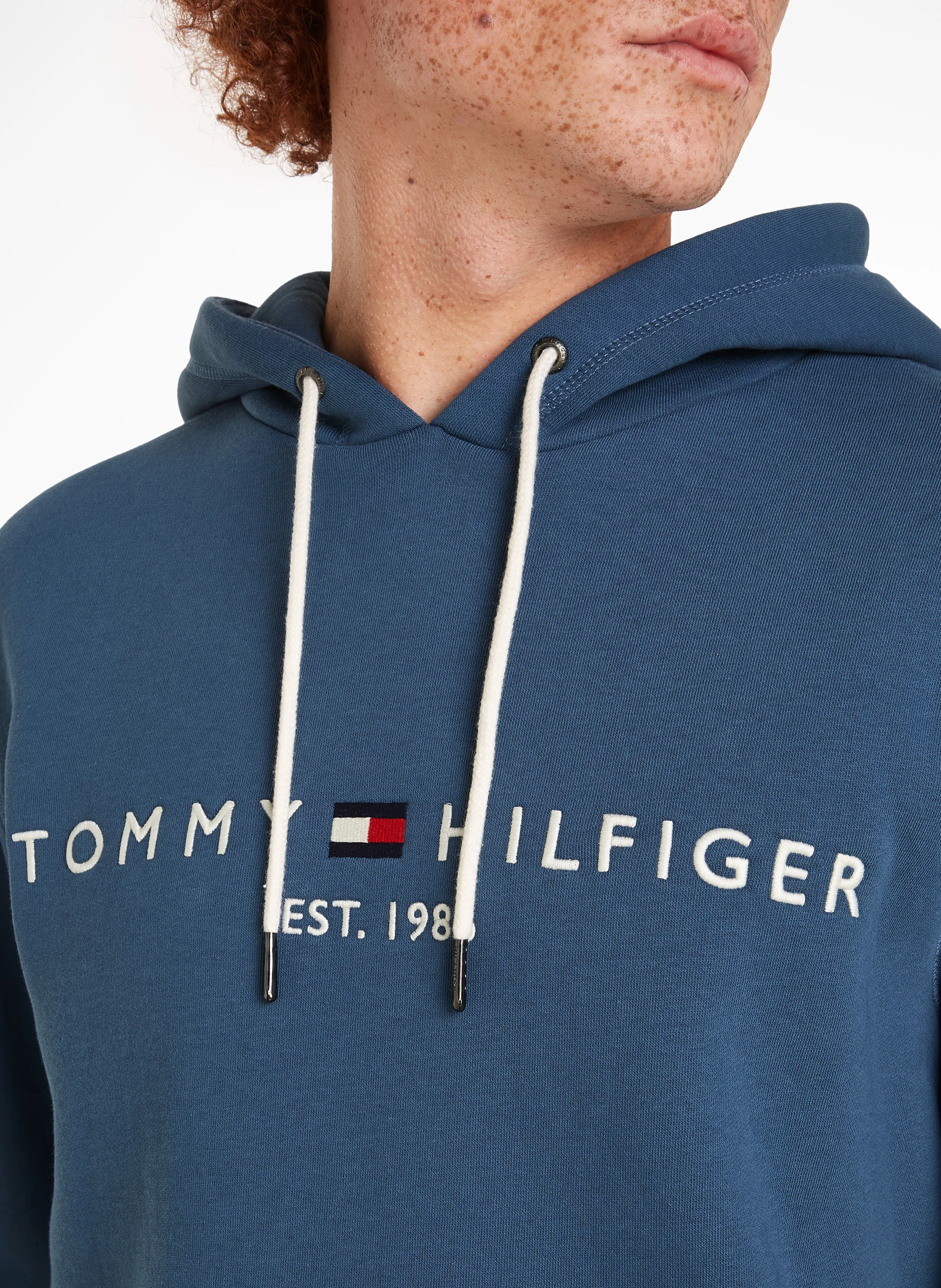Sweat à capuche regular-fit en coton mélangé | Bleu