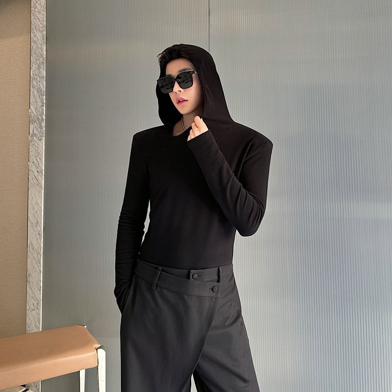 Freehop - Asymmetrisch T-shirt met lange mouwen en capuchon