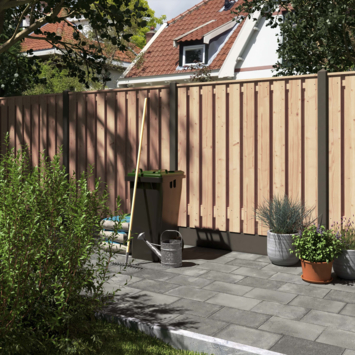 Hout beton schutting Douglas hout antraciet per meter
