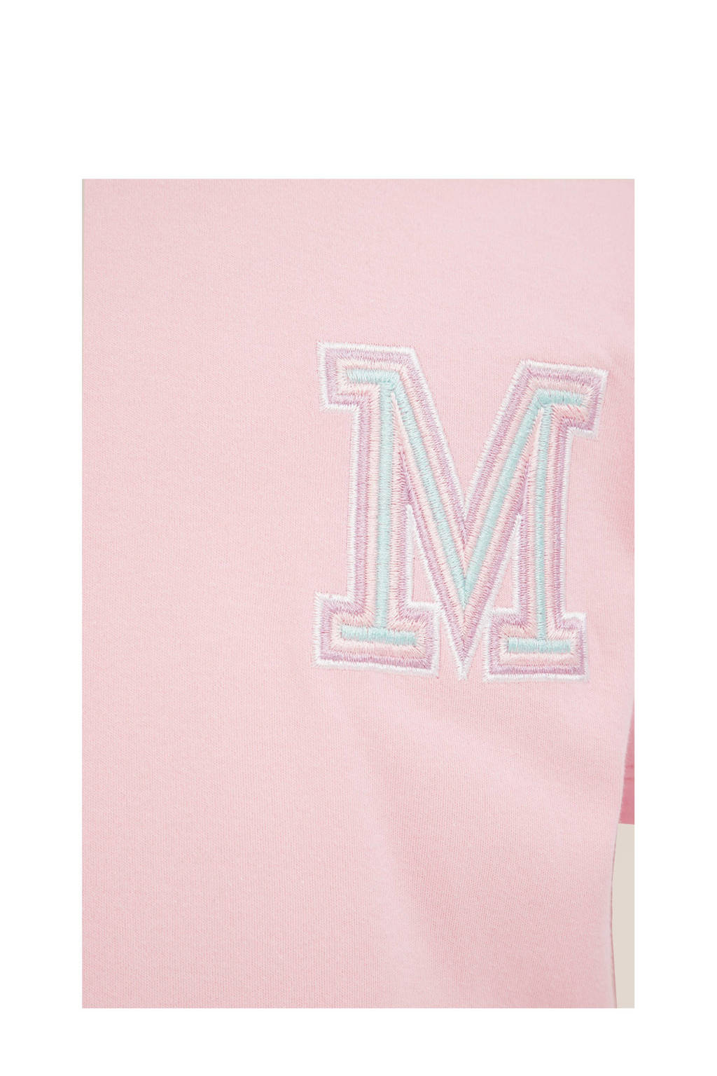 WE Fashion T-shirt met printopdruk en borduursels lichtroze