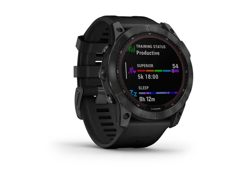 Garmin fenix 7X Solar - 51 mm - skifergrå - sportsur med bånd - silikone - sort - håndledsstørrelse: 127-210 mm - display 1.4