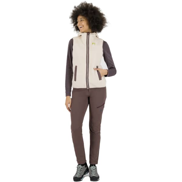 Veste polaire randonnée KARPOS MOIAZZA RETRO HOODIE W VEST OAT/HUCKLEBERRY