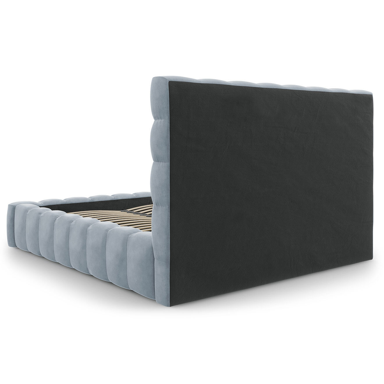 Cosmopolitan Design Lit avec coffre de rangement Bali Velours bleu clair - 180x200 cm
